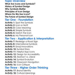 Icons And Symbol Design Worksheet Activity Booklet