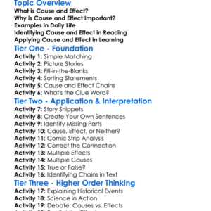 Identifying Cause And Effect Worksheet Activity Booklet