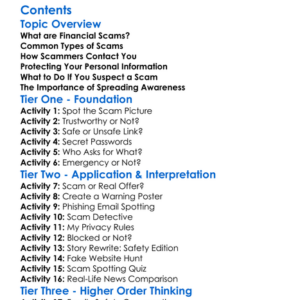 Identifying Financial Scams And Fraud Worksheet Activity Booklet