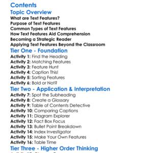 Identifying Text Features Headings Captions Etc Worksheet Activity Booklet