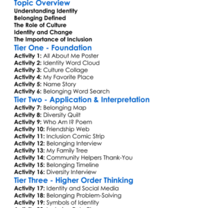 Identity And Belonging Worksheet Activity Booklet
