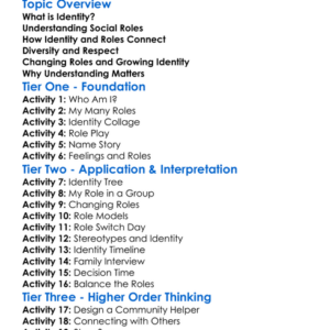 Identity And Social Roles Worksheet Activity Booklet