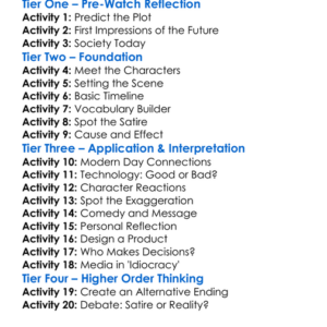 Idiocracy 2006 Worksheet Activity Booklet