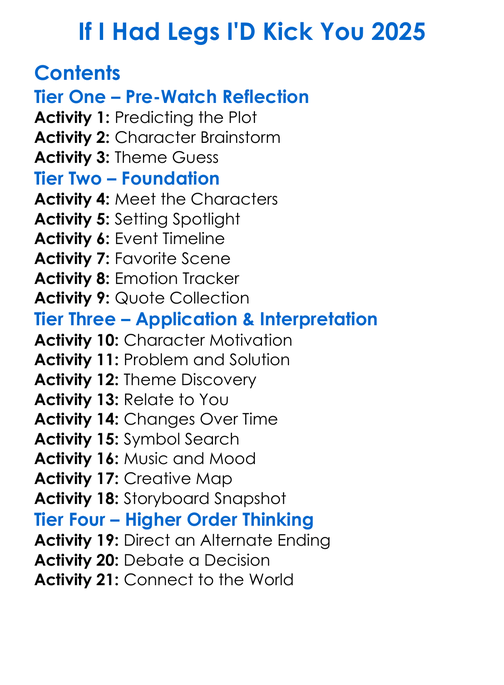 If I Had Legs Id Kick You 2025 Worksheet Activity Booklet