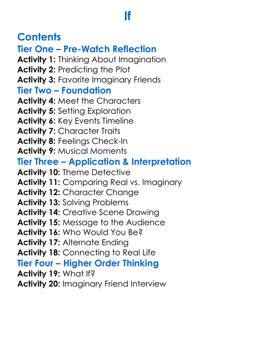 If Worksheet Activity Booklet