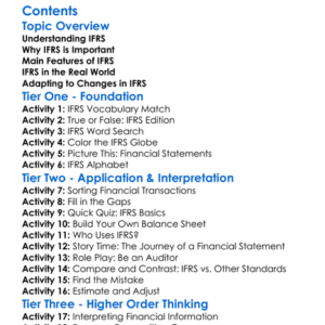 Ifrs International Financial Reporting Standards Basics Worksheet Activity Booklet