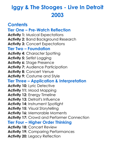 Iggy The Stooges Worksheet Activity Booklet