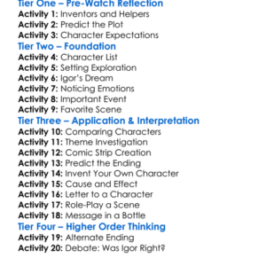Igor Worksheet Activity Booklet