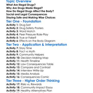 Illegal Drugs And Their Effects Worksheet Activity Booklet