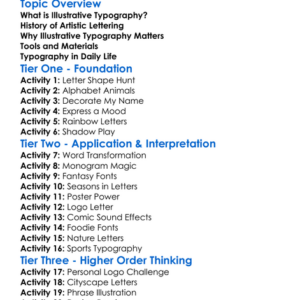 Illustrative Typography Worksheet Activity Booklet