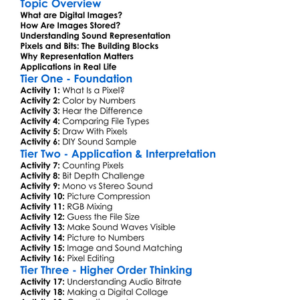 Image And Sound Representation Worksheet Activity Booklet