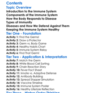 Immune System And Disease Defense Worksheet Activity Booklet