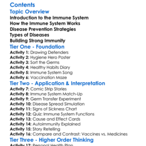 Immune System And Disease Prevention Worksheet Activity Booklet