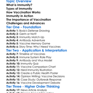 Immunity And Vaccination Worksheet Activity Booklet