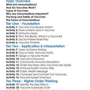 Immunizations And Vaccines Worksheet Activity Booklet
