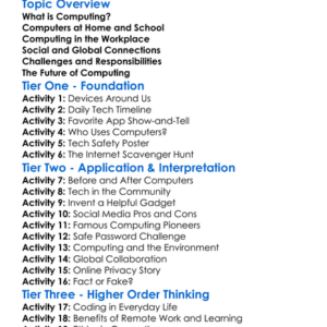 Impact Of Computing On Society Worksheet Activity Booklet