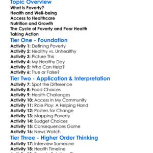 Impact Of Poverty On Health Worksheet Activity Booklet