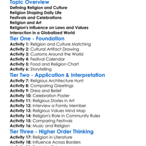Impact Of Religion On Culture Worksheet Activity Booklet