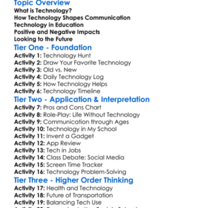 Impact Of Technology On Society Worksheet Activity Booklet