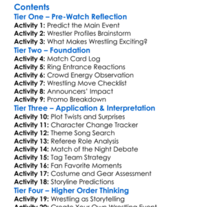 Impact Wrestling Bound For Glory 2023 2023 Worksheet Activity Booklet