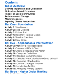 Imperialism And Colonialism In Africa And Asia Worksheet Activity Booklet