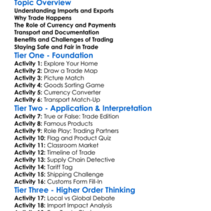 Import And Export Fundamentals Worksheet Activity Booklet