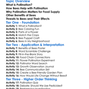 Importance Of Bees In Pollination Worksheet Activity Booklet