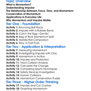 Impulse And Momentum Worksheet Activity Booklet