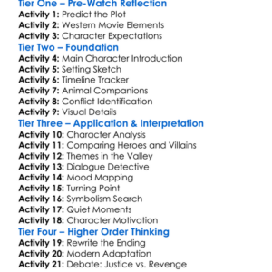 In A Valley Of Violence 2016 Worksheet Activity Booklet