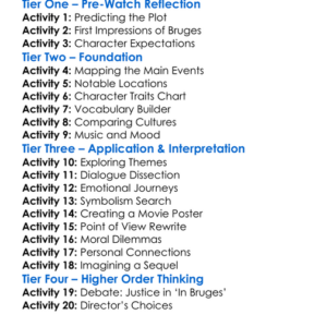 In Bruges 2008 Worksheet Activity Booklet