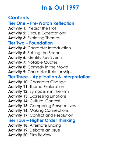 In Out 1997 Worksheet Activity Booklet