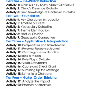 In The Name Of Confucius 2017 Worksheet Activity Booklet