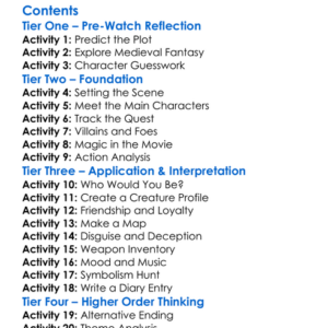 In The Name Of The King A Dungeon Siege Tale 2007 Worksheet Activity Booklet