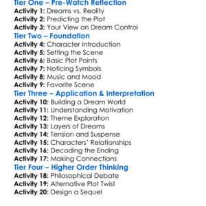 Inception 2010 Worksheet Activity Booklet