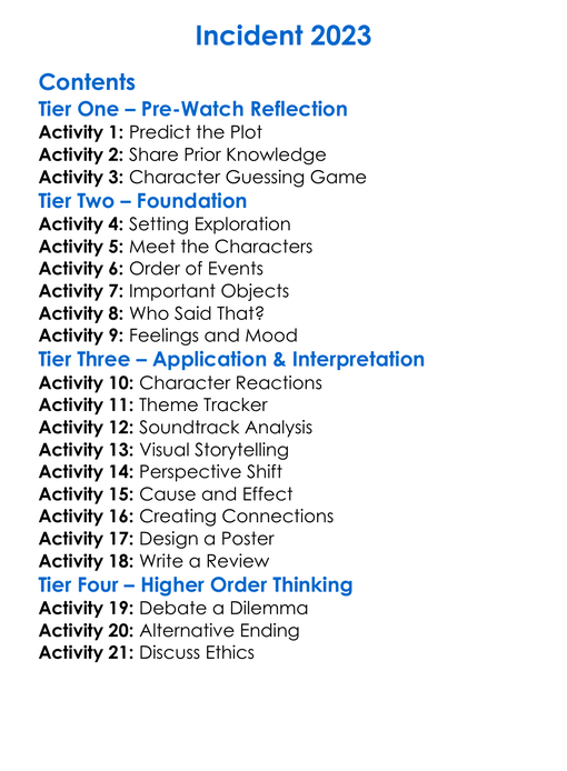 Incident 2023 Worksheet Activity Booklet