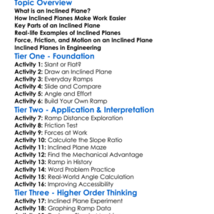 Inclined Plane Worksheet Activity Booklet