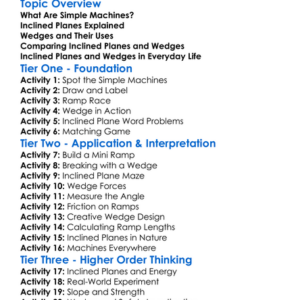 Inclined Planes And Wedges Worksheet Activity Booklet