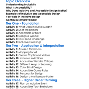 Inclusive And Accessible Design Worksheet Activity Booklet