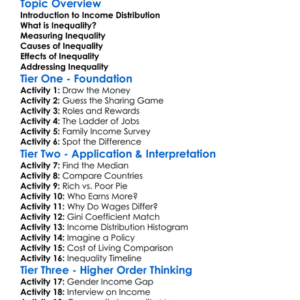 Income Distribution And Inequality Worksheet Activity Booklet
