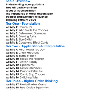 Incompatibilism Worksheet Activity Booklet