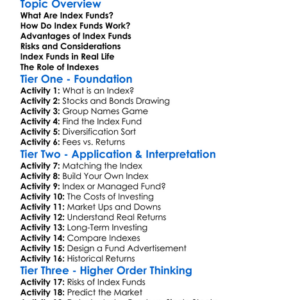 Index Funds Worksheet Activity Booklet