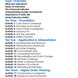 Indicators And Universal Indicator Worksheet Activity Booklet
