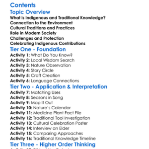 Indigenous And Traditional Knowledge Worksheet Activity Booklet