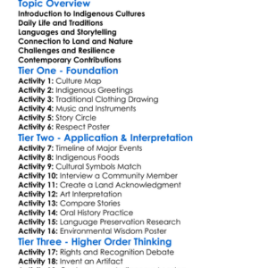 Indigenous Cultures And Histories Worksheet Activity Booklet
