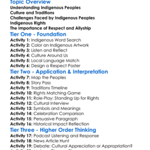 Indigenous Cultures And Rights Worksheet Activity Booklet