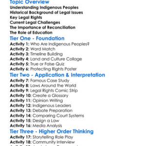 Indigenous Legal Issues Worksheet Activity Booklet