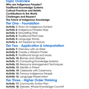 Indigenous Peoples And Knowledge Worksheet Activity Booklet