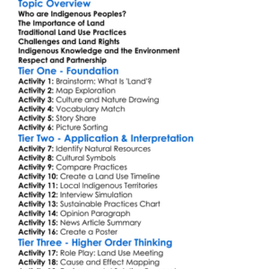 Indigenous Peoples And Land Use Worksheet Activity Booklet