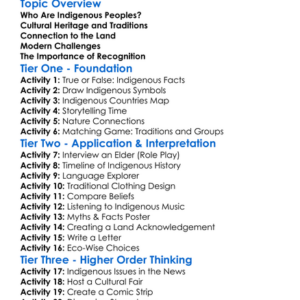Indigenous Peoples Worksheet Activity Booklet