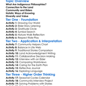 Indigenous Philosophies Worksheet Activity Booklet